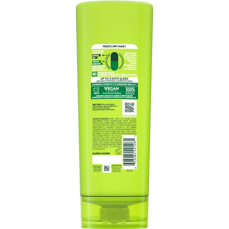 Sleek & Shine Conditioner - Paraben-Free with Argan Oil