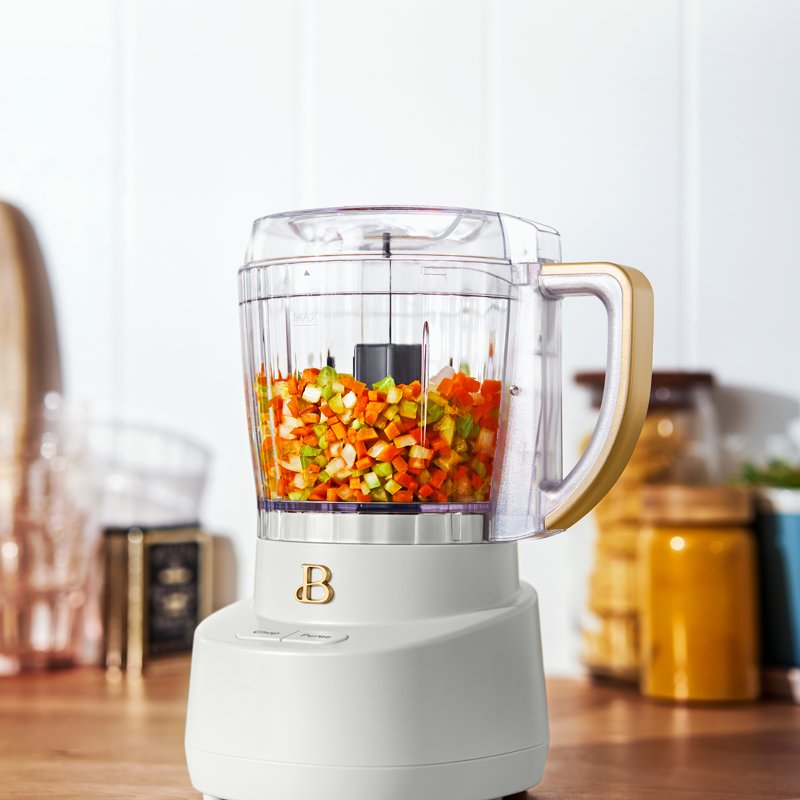 3-Cup Food Chopper - Compact Small Kitchen Appliance, White Icing