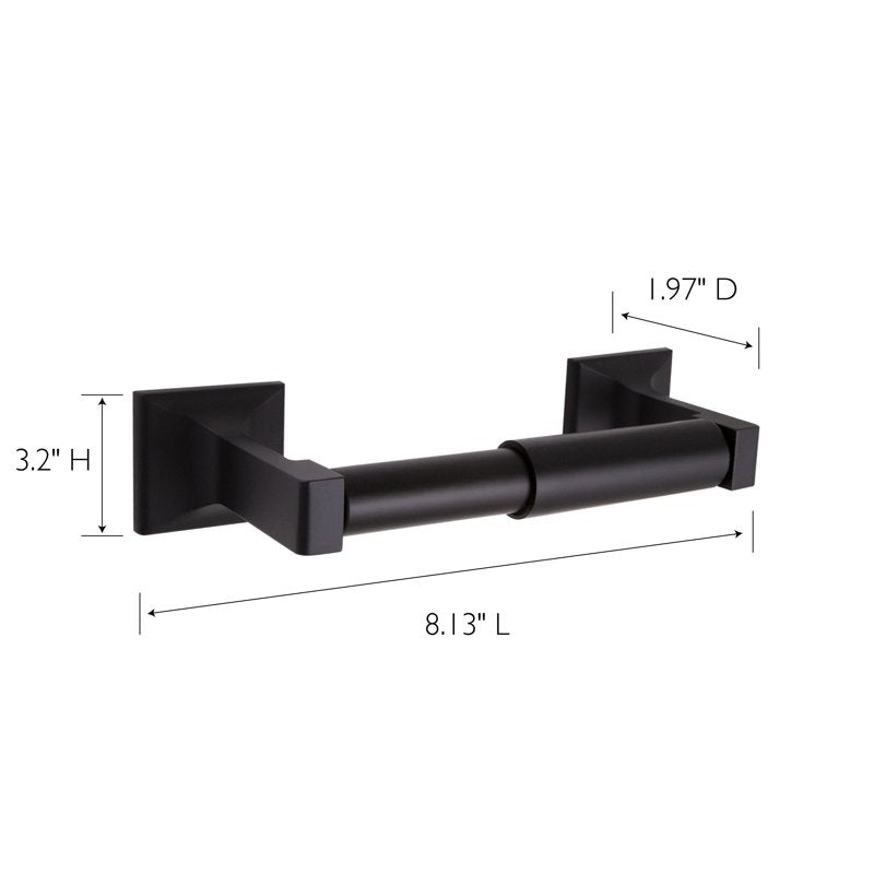 Design House Millbridge Wall Mount Metal Toilet Paper Holder - Matte Black