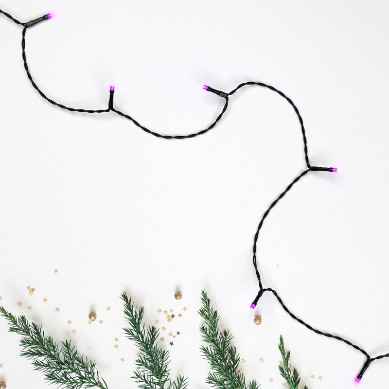 Purple LED String Lights 10ft Battery Operated Indoor Outdoor Decor