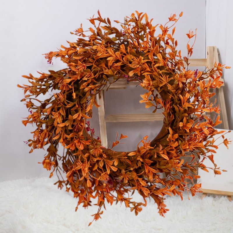 Halloween Front Door Wreath - Fall Wreath for Halloween Party & Decor - Variation B