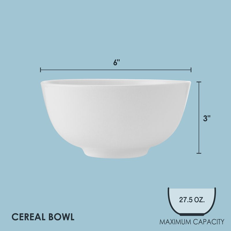 Bone China Soup & Cereal Bowls Set - 6 Inch, 4 Count