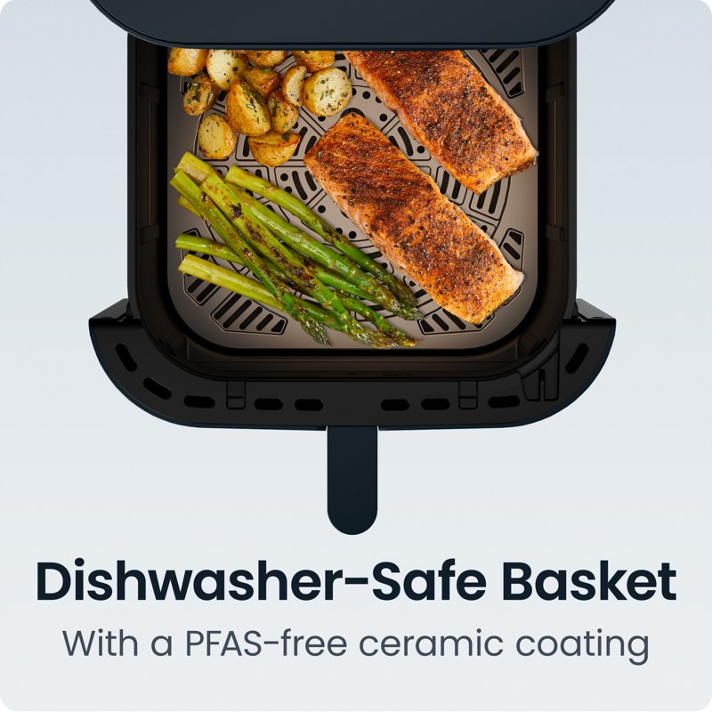 8-Quart Air Fryer with Powerful DC Motor & 450°F Max Temp - Midnight