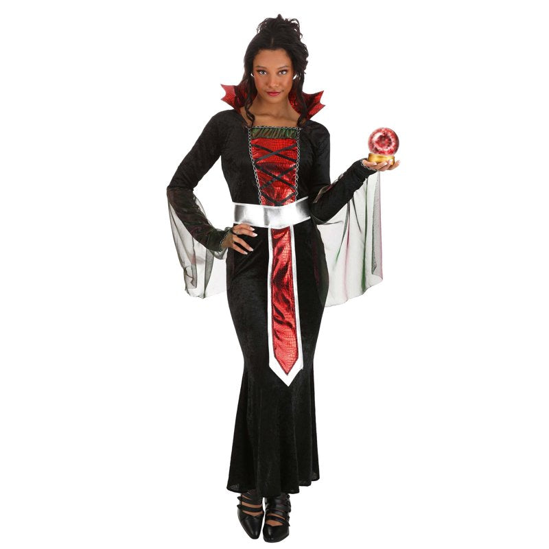Women's Mystic Sorceress Costume Dress XS - Velour Faux Snakeskin Belt