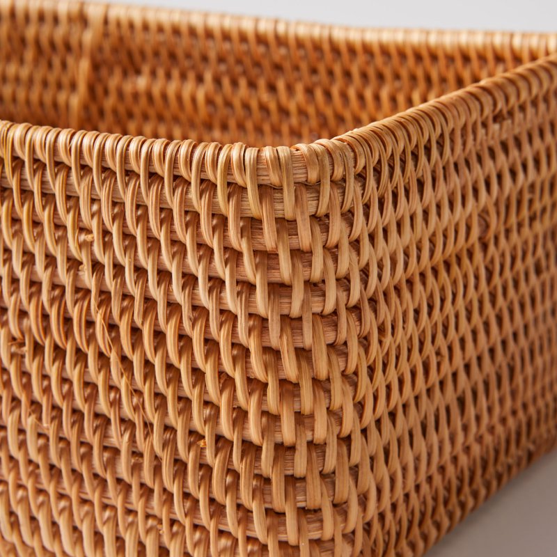 Better Homes & Gardens Honey Brown Rattan Bathroom Toiletry Organizer Basket - Single