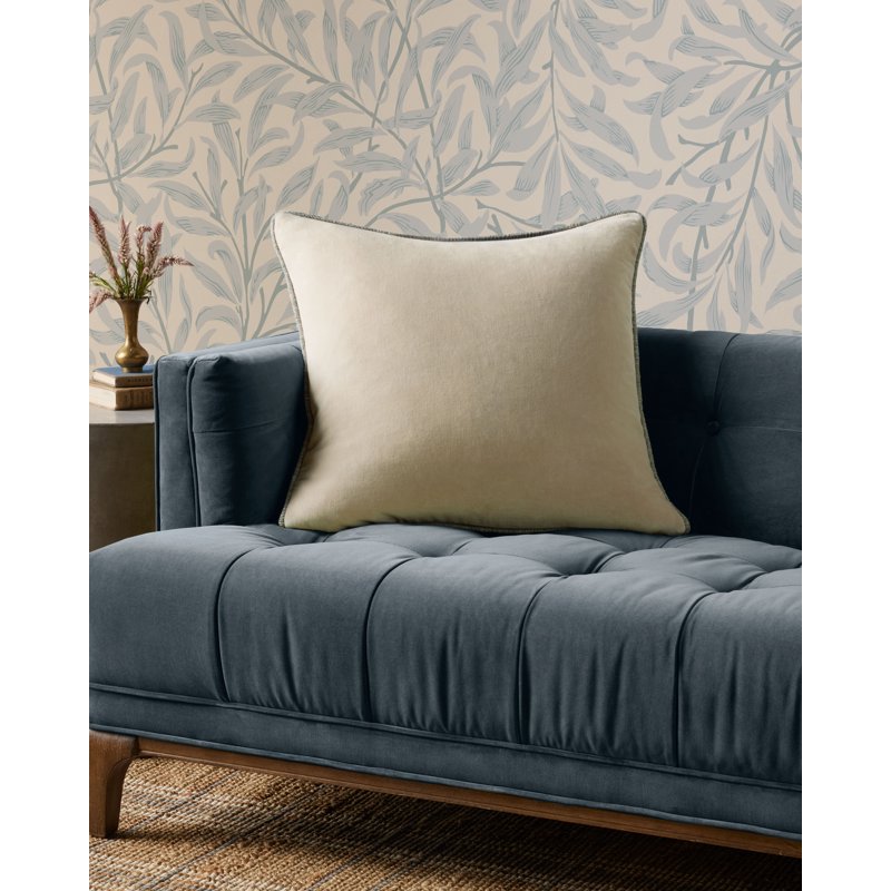 Ivory 22x22 Inch Velvet Throw Pillow - Chris Loves Julia x Loloi Liza