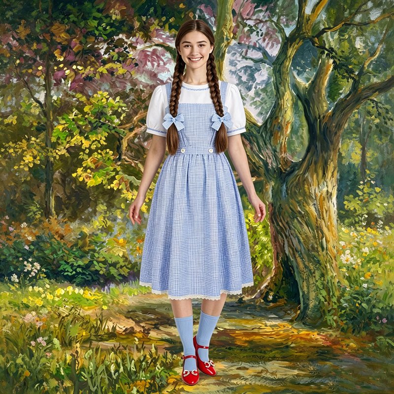 Halloween Dorothy Costume Dress Set for Women M - Cosplay Princess Outfit