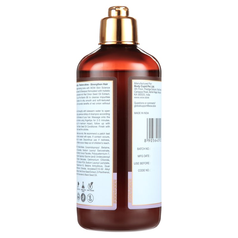Red Onion Black Seed Oil Shampoo for Hair Growth, Shine & Frizz Control