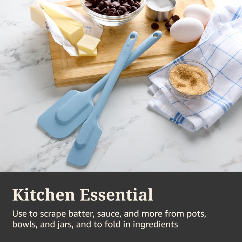 Silicone Kitchen Spatula Set - 2-Piece Slate Blue Design