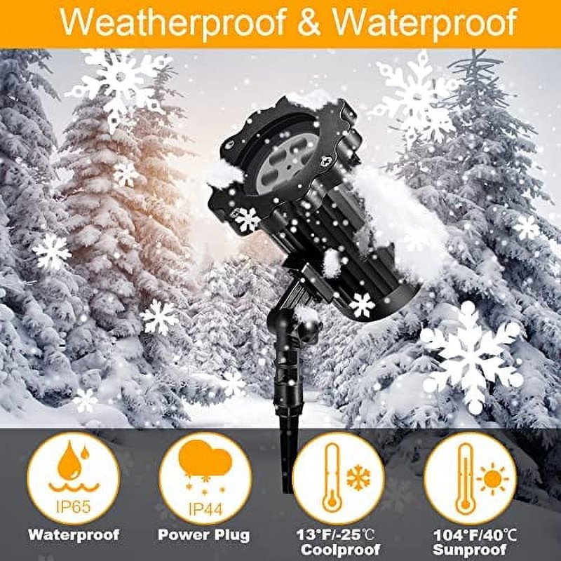 Morttic A-Flower Snow Light Snowflake Projector - Black Outdoor Christmas & Holiday Decor