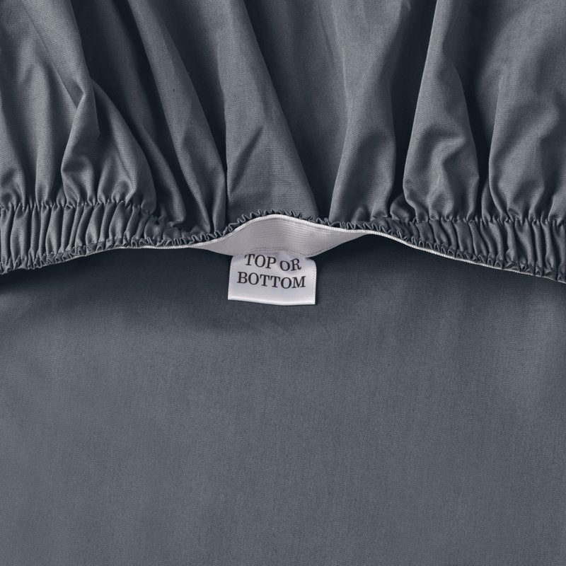 Twin Cotton Percale Sheet Set - Gray, 300 Thread Count, Cool & Crisp