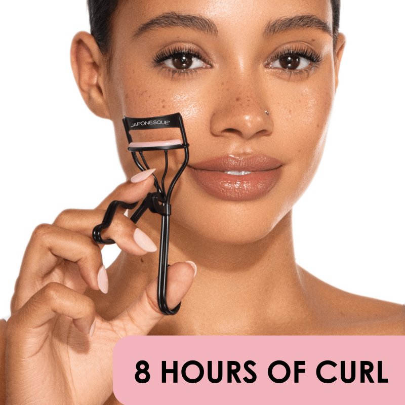 Volumizing Eyelash Curler - Carbon Steel, 8-Hour Curl, Black & Pink