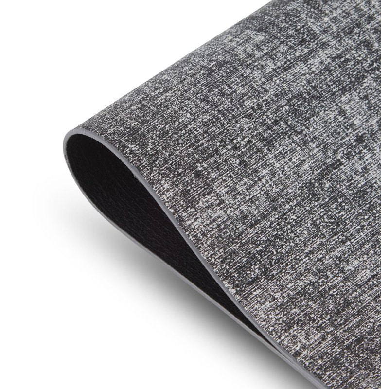 Textured Faux Leather Placemats - Set of 4, Reversible, Non-Slip, 12x18 in - Black