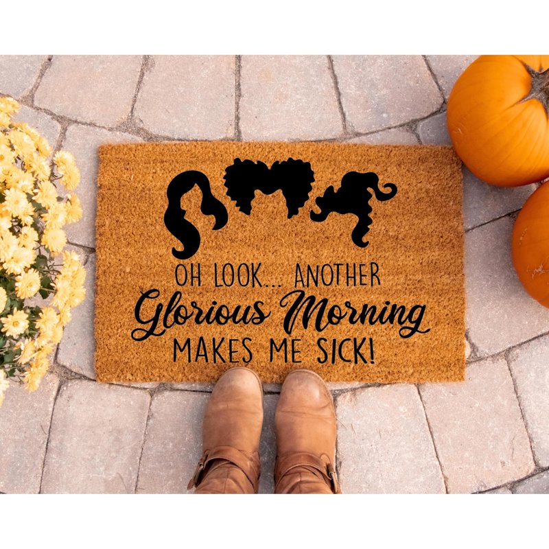 Halloween Welcome Doormat 36x60 - Funny Glorious Morning Makes Me Sick Entrance Mat