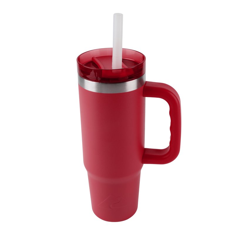 30 oz Insulated Tumbler with Handle - Dark Red