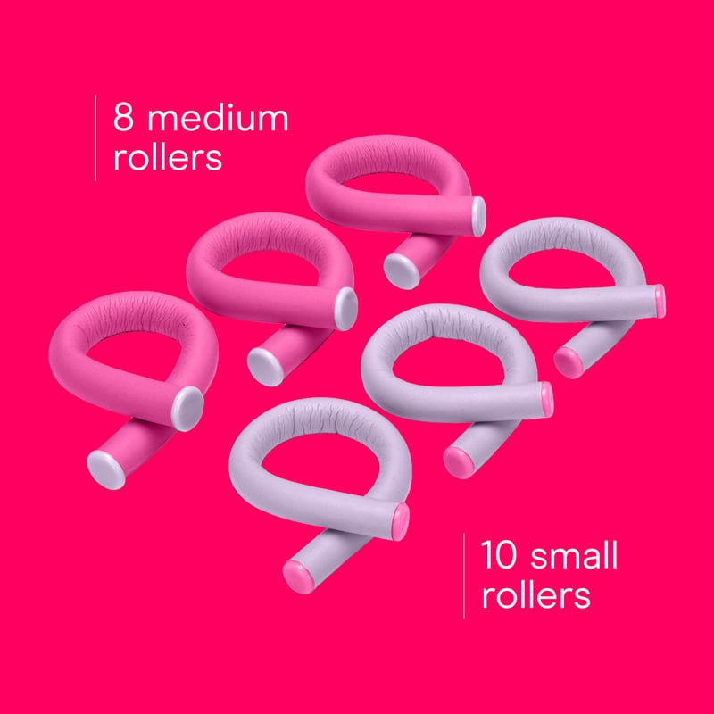 Heatless Spiral Rollers - 18-Pack Flexible Curlers for Bouncy Curls