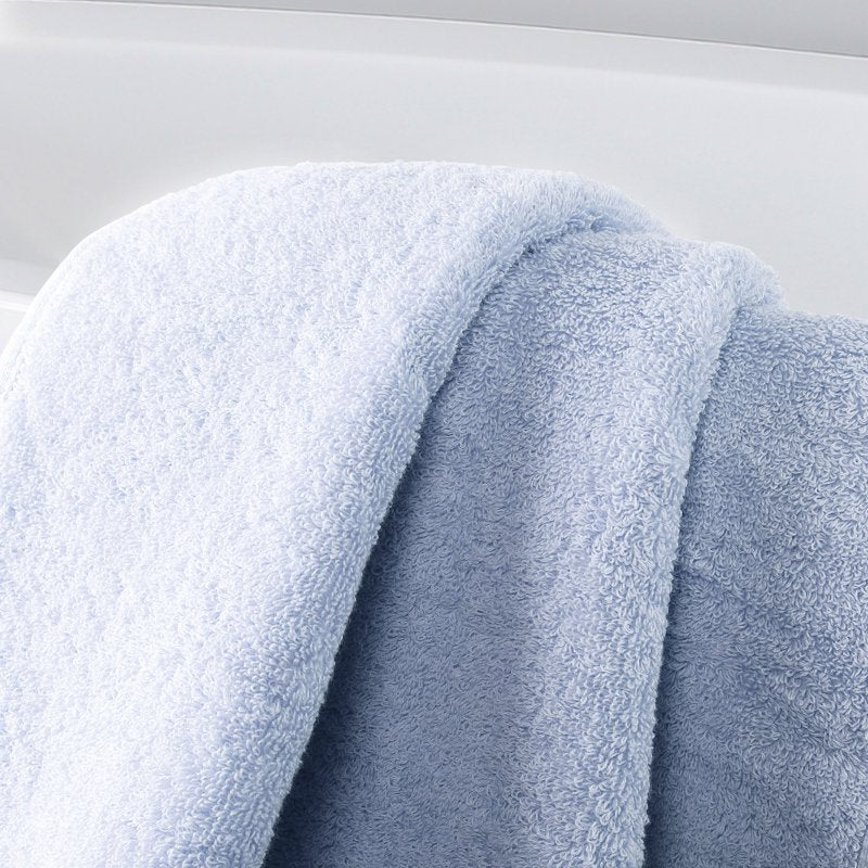 Blue Cotton Waffle Weave Bath Towels 27x55 Inches 4-Pack