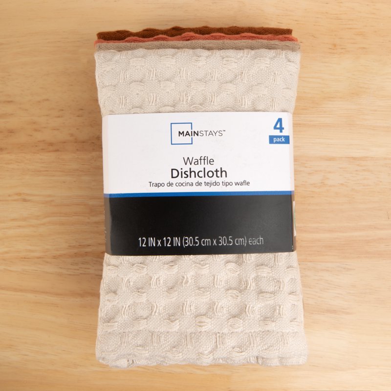 100% Cotton Waffle Dishcloth Set - 4 Pack, Tan