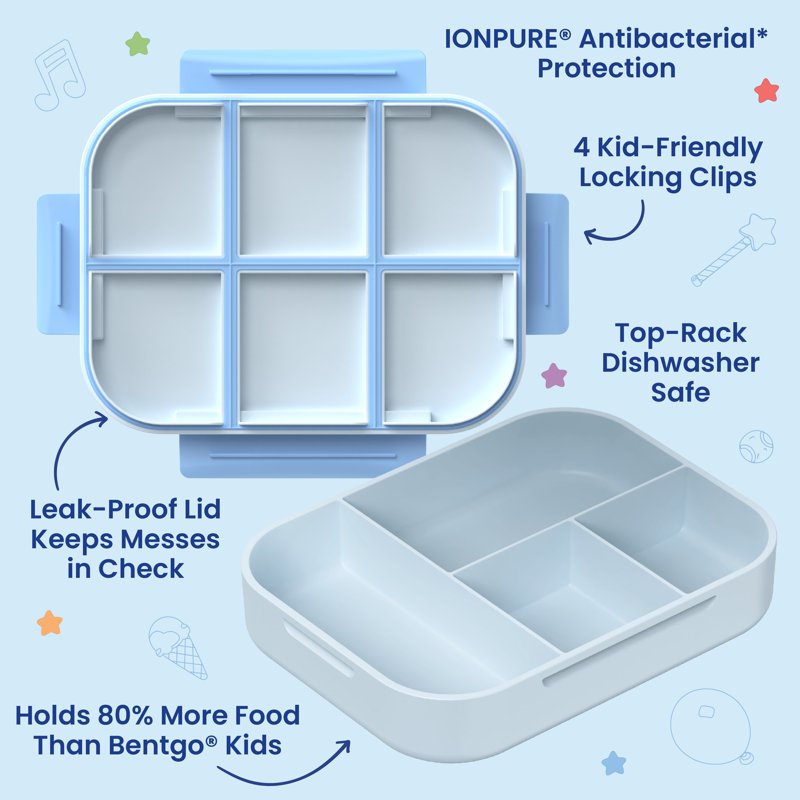 Bluey Lunch Box for Kids - Leakproof with Four Compartments