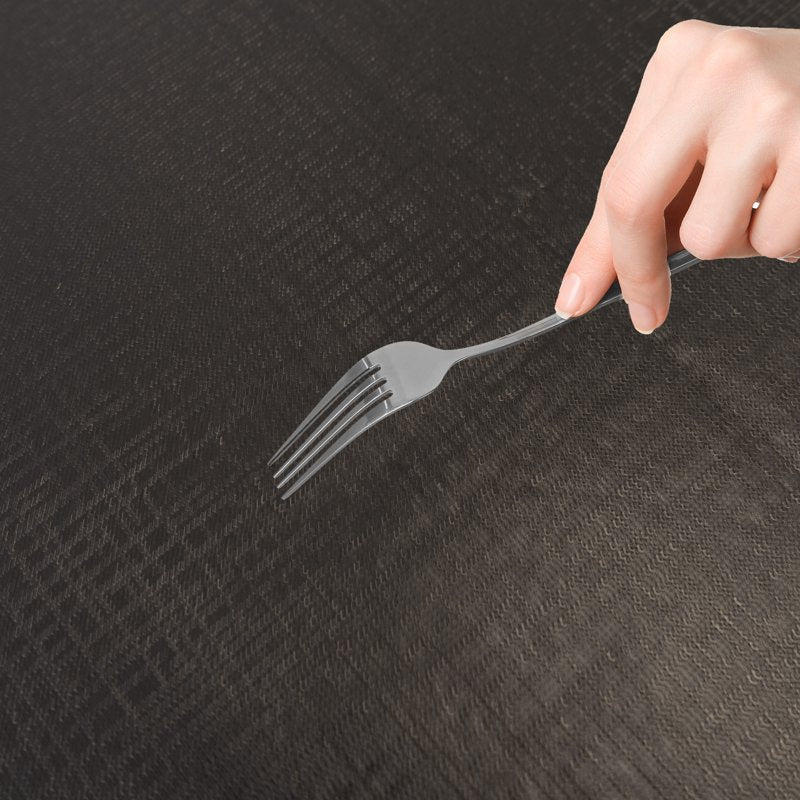 Elastic Fitted Table Cover - Waterproof Vinyl, Black - 6Ft