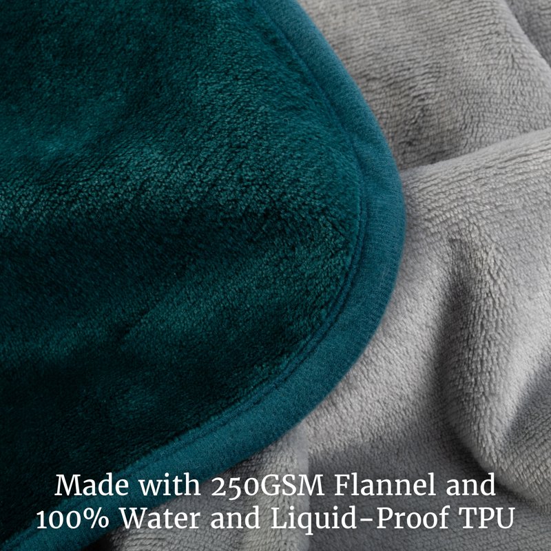 Waterproof Kids and Pets Blanket - 80x80 Green, Outdoor & Indoor Use, Lavish Home