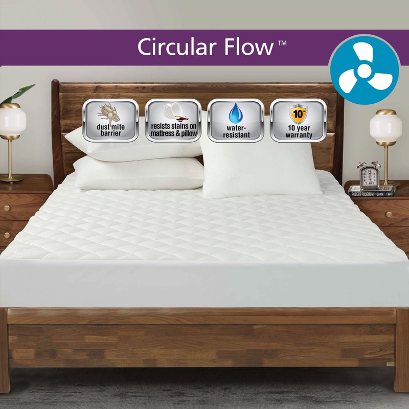 Breathable Full Mattress Pad with Waterproof & Allergens Protection