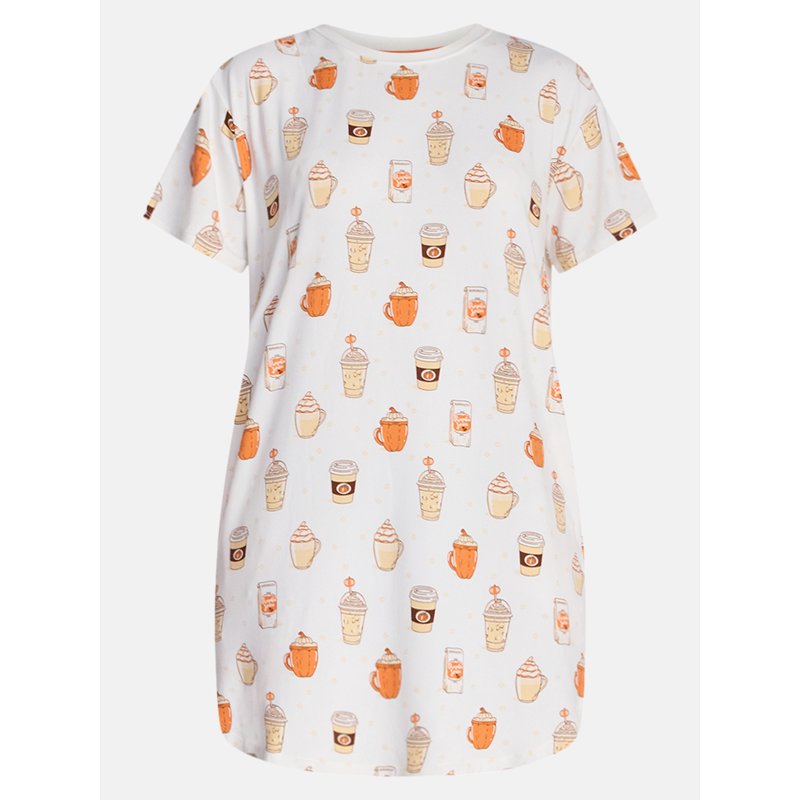 Halloween Women's Sleepshirt and Socks Set - Winter White Coffee XS