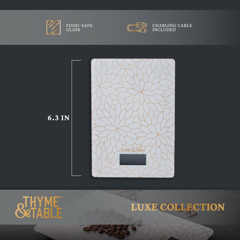 Digital Kitchen Scale with Food-Safe Glass Surface