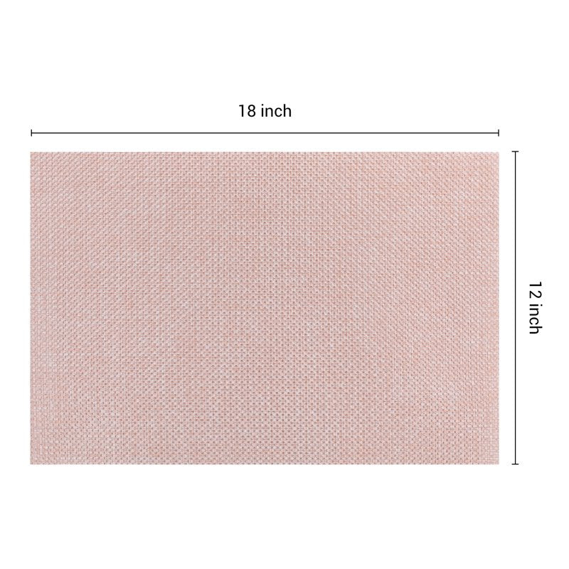 Washable Placemats Set of 6 for Dining Table - Pink