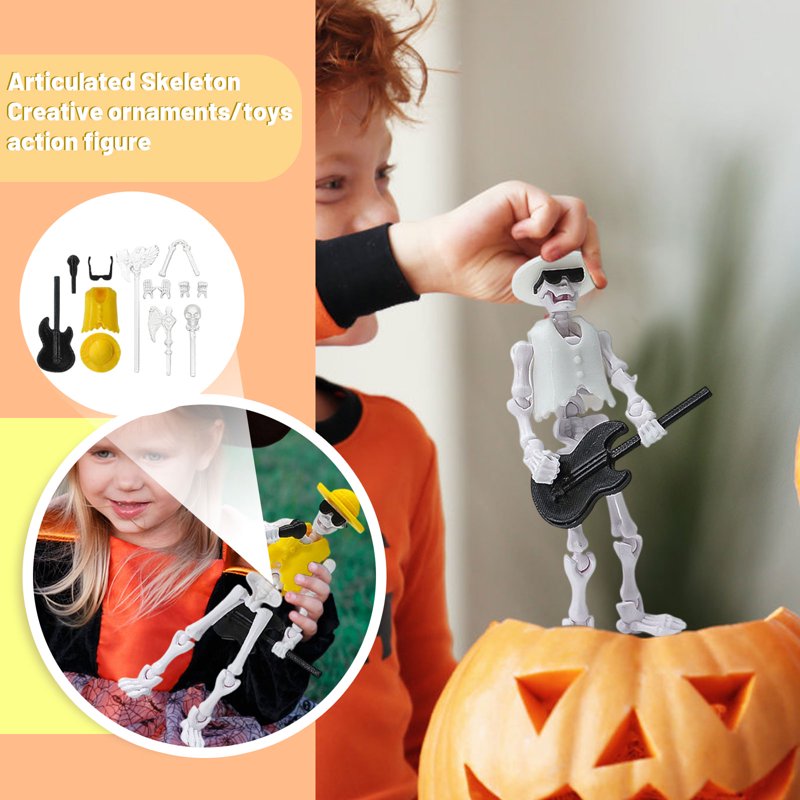 Stress Toys Skeleton Doll with Weapons - Creative Assembly & Desk Decor