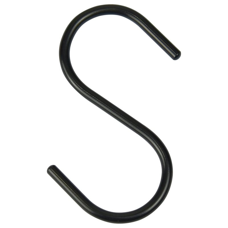 4 Pack Black Shower Curtain Hooks S Shape Rustproof Metal Set
