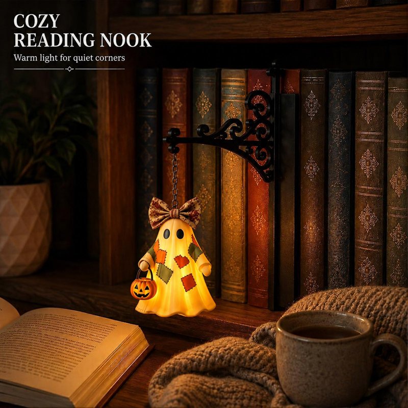 Halloween Bookshelf Lamp AA13 - Ghost Lantern Decorative Lighting for Indoor Halloween Decor