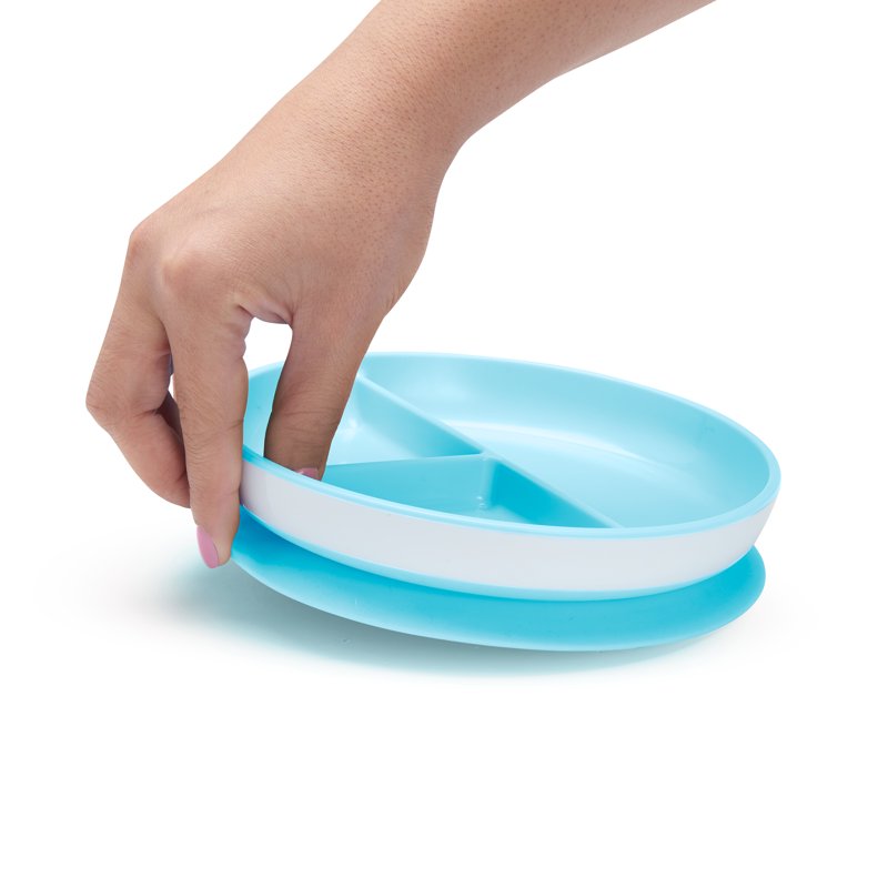 Divided Section Suction Plate for Toddlers - Blue