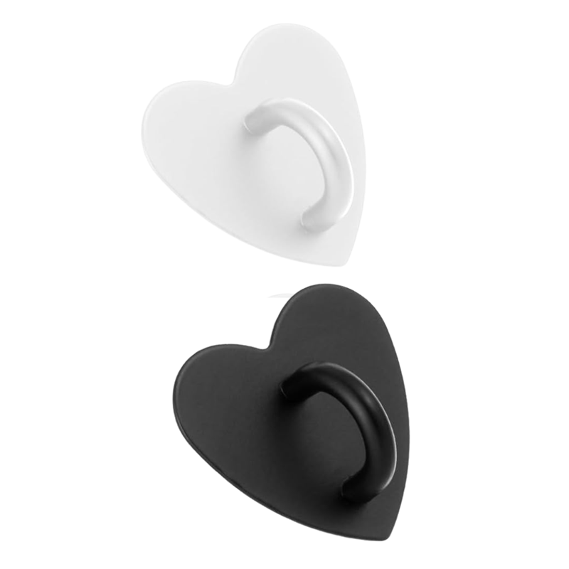 Heart-Shaped Tumbler Charm Hooks - Black & White (2 Pack)