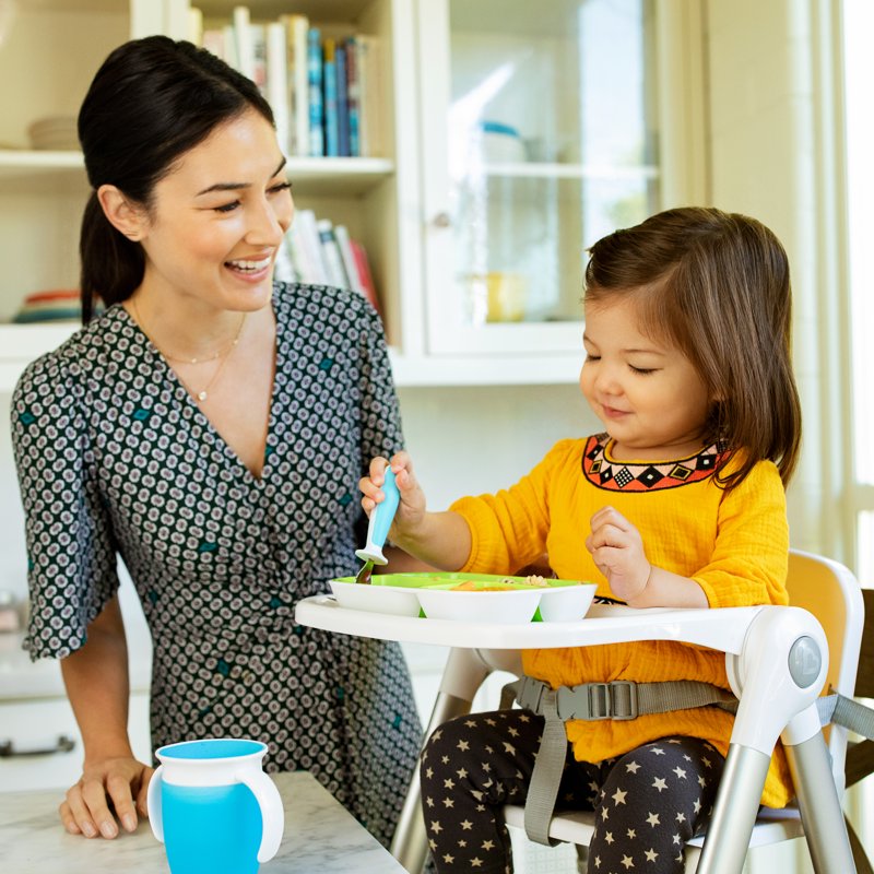 Toddler Fork & Spoon Set - Ergonomic Blue Utensils