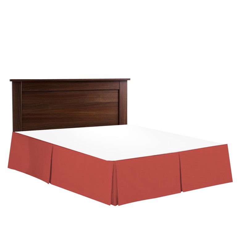 Twin XL Rust Orange Pleated Tailored Bed Skirt - Clara Clark Variation