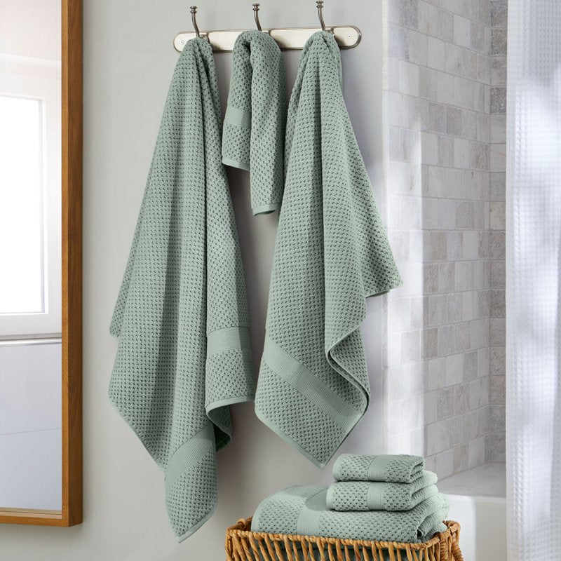 Better Homes & Gardens Green River Soft Popcorn Textured Bath Sheet - 34x64 Inches