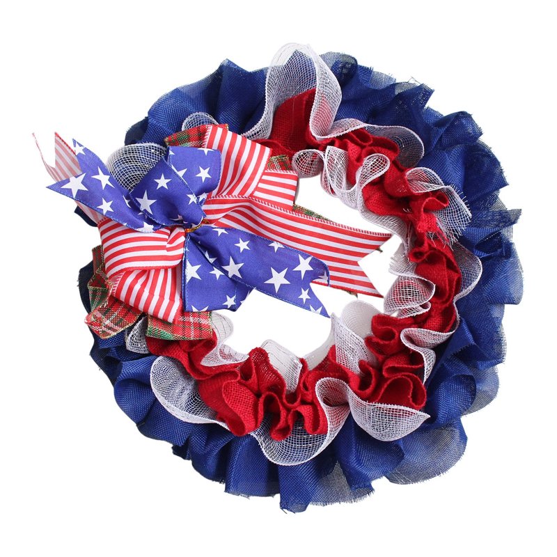 Patriotic 4th of July Wreath for Front Door - Independence Day Decor - Variation Z0H