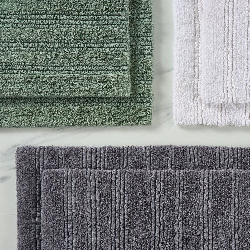 Reversible Cotton Bath Rug Set - 17x24 & 20x30 Inches, White, Better Homes & Gardens