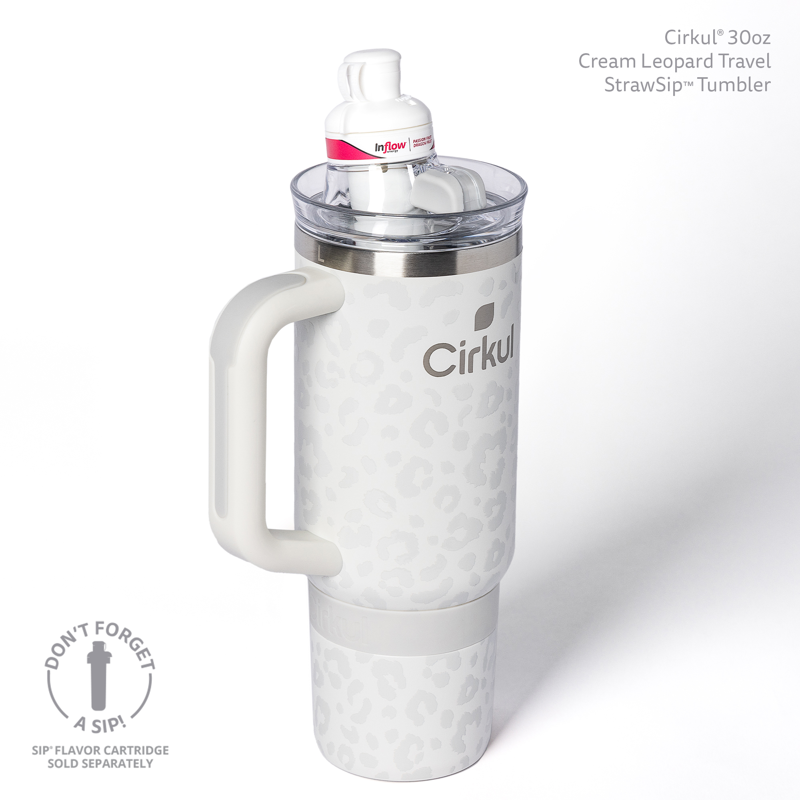 30oz Travel Tumbler with StrawSip Lid - Cream Leopard