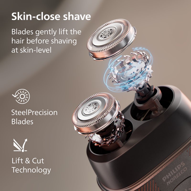 Portable Electric Wet & Dry Facial Shaver with Travel Case