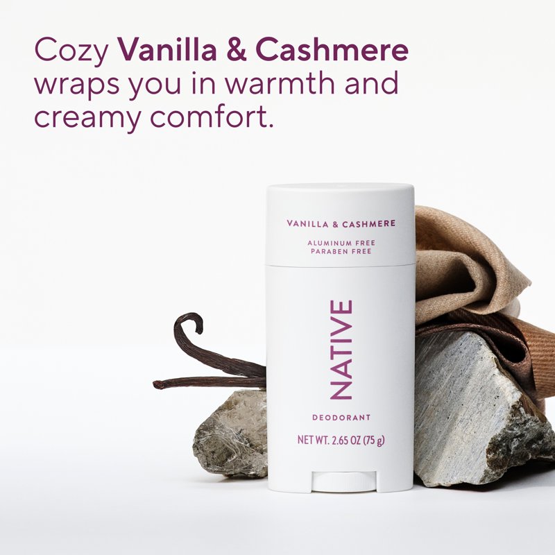 Aluminum-Free Deodorant Stick for Women - Vanilla & Cashmere, 2.65oz
