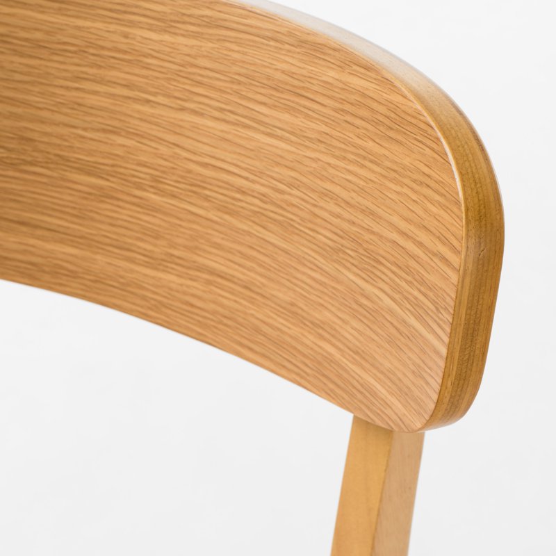 Set of 2 Light Beige Fabric Dining Chairs with Natural Oak Legs