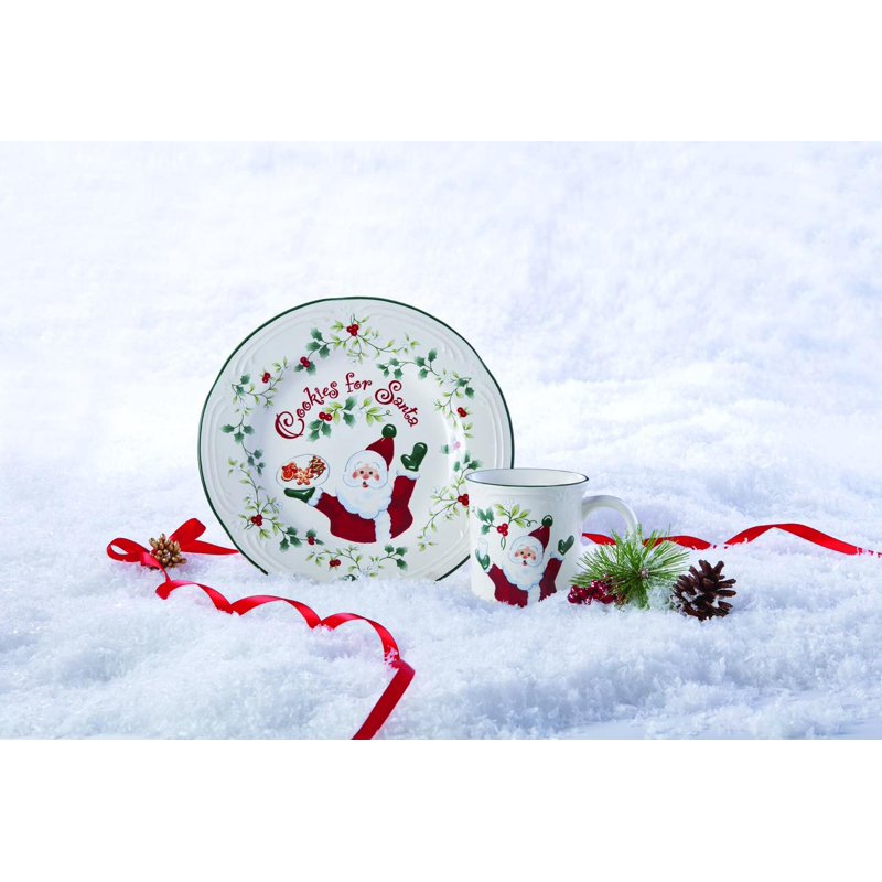 Cookies and Milk for Santa Plate and Mug Set - Winterberry Design