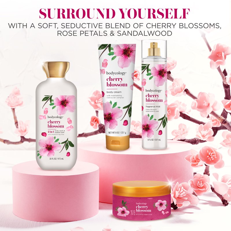Cherry Blossom Moisturizing Body Cream with Shea Butter & Jojoba Oil, 8 oz