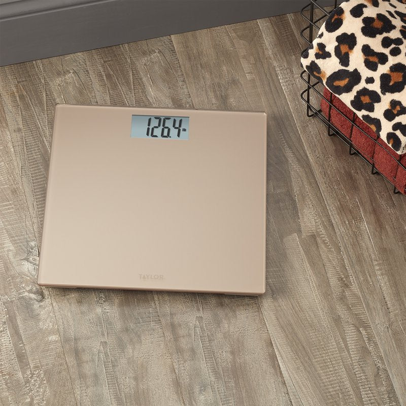 Taylor Digital Glass Bathroom Scale - Champagne Finish, 400 lb Capacity