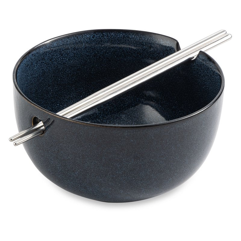 Ramen Bowl Set with Chopsticks - 2 Pack Ceramic