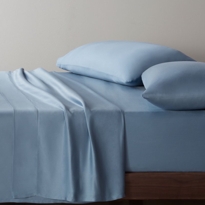 Allswell Silky Blue Illusion Rayon Bamboo Full Bed Sheet Set - 4 Pieces