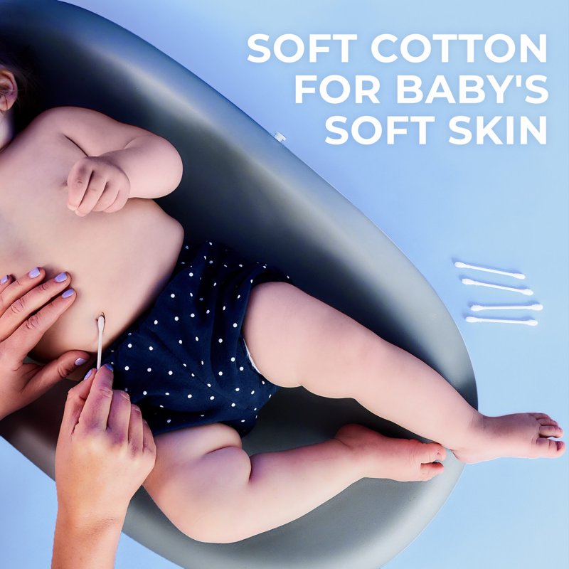 Organic Cotton Swabs for Baby Care and Sensitive Skin, 200 Count