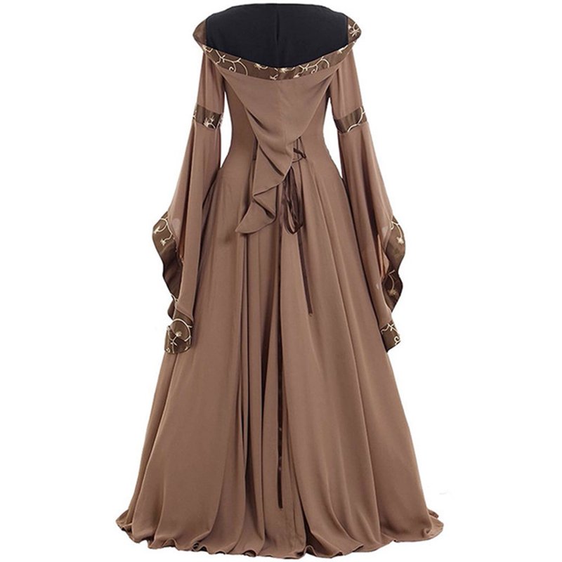 Women’s Renaissance Princess Costume Dress - Khaki XXL Medieval Gothic Gown